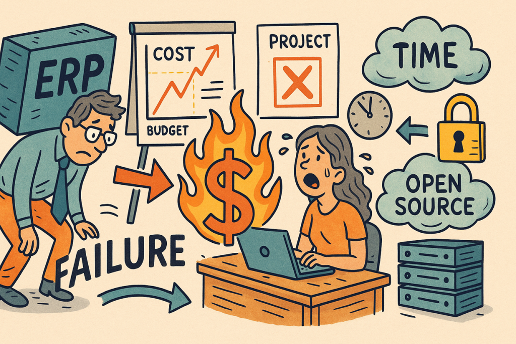 Why Traditional ERP systems cost so much and are such abad deal for companies, and how open-source, no-code tools offer an affordable alternative
